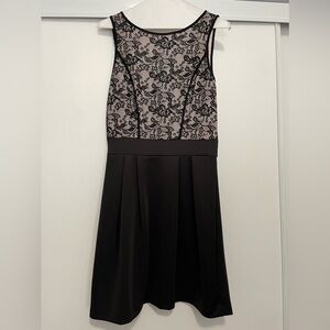 mark. Black Lace/Nude Mini Dress